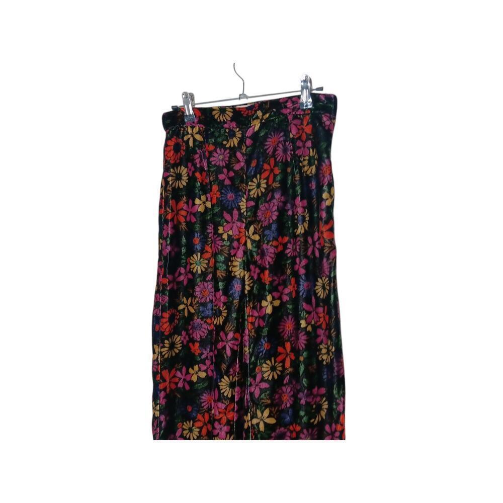 Urban Outfitters Palazzo Floral print Black Boho Flared leg High Rise Waist SZ 2 - Picture 6 of 14